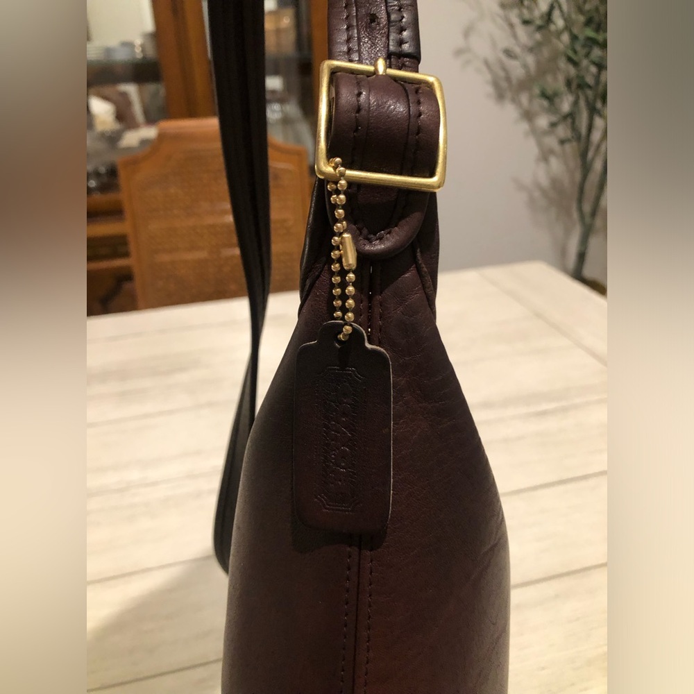 VINTAGE COACH MAHOGANY LEATHER SHOULDER SAC BUCKET BAG #9730 W/ 1-SIDED HANGTAG - Picture 10 of 15